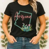 Arizona State Cactus Flowers Women's T-Shirt thumb 2