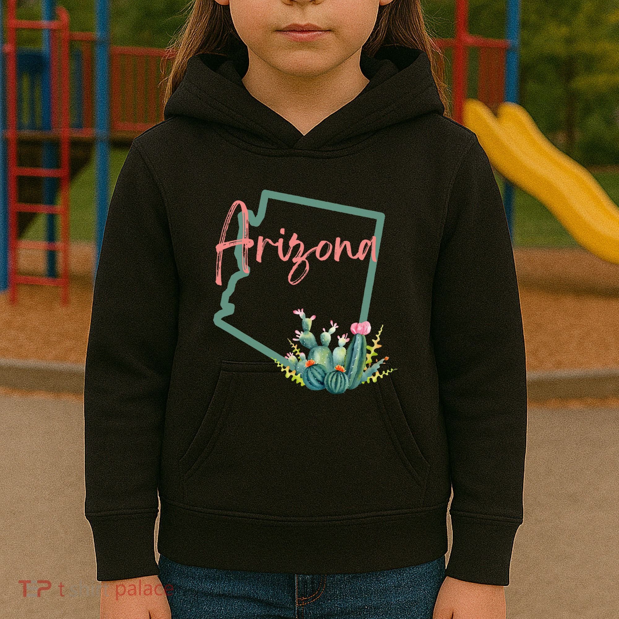 Arizona State Cactus Flowers Kids Hoodie