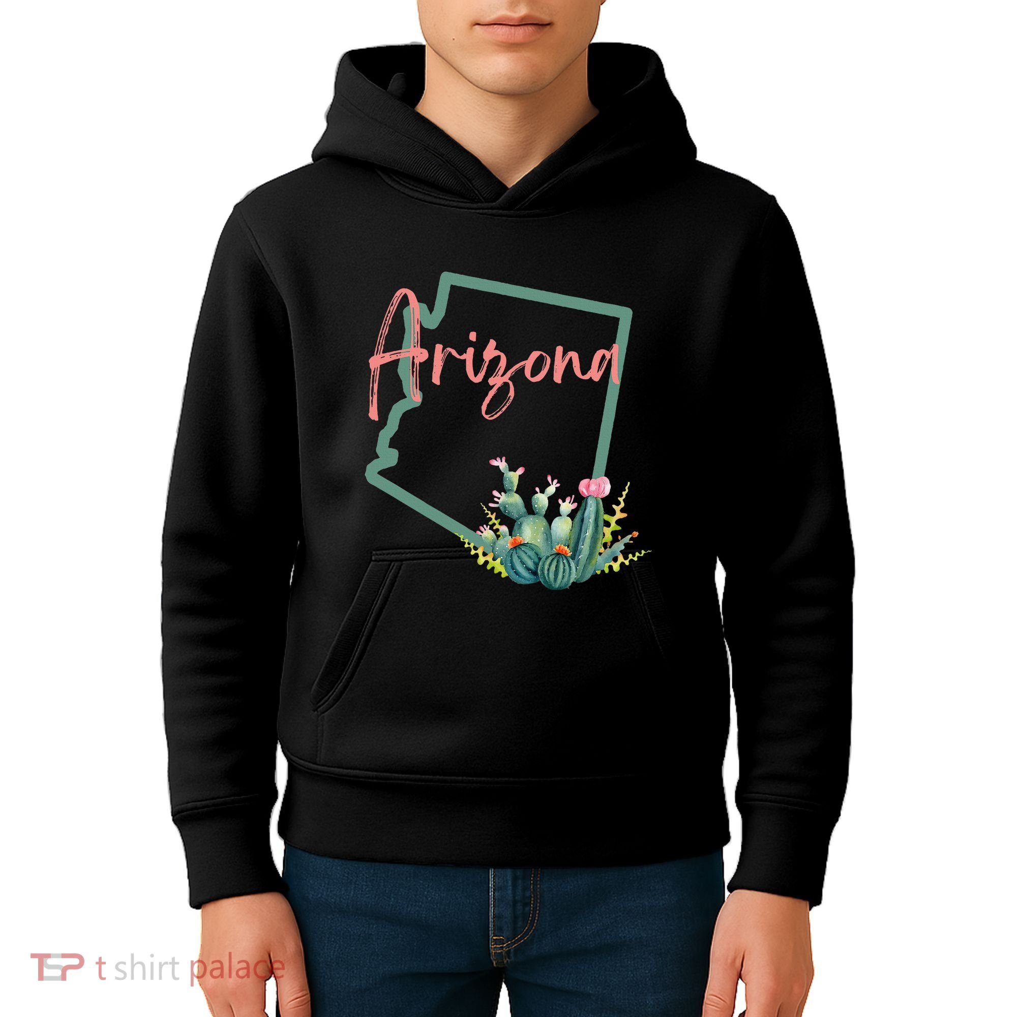 Arizona State Cactus Flowers Kids Hoodie