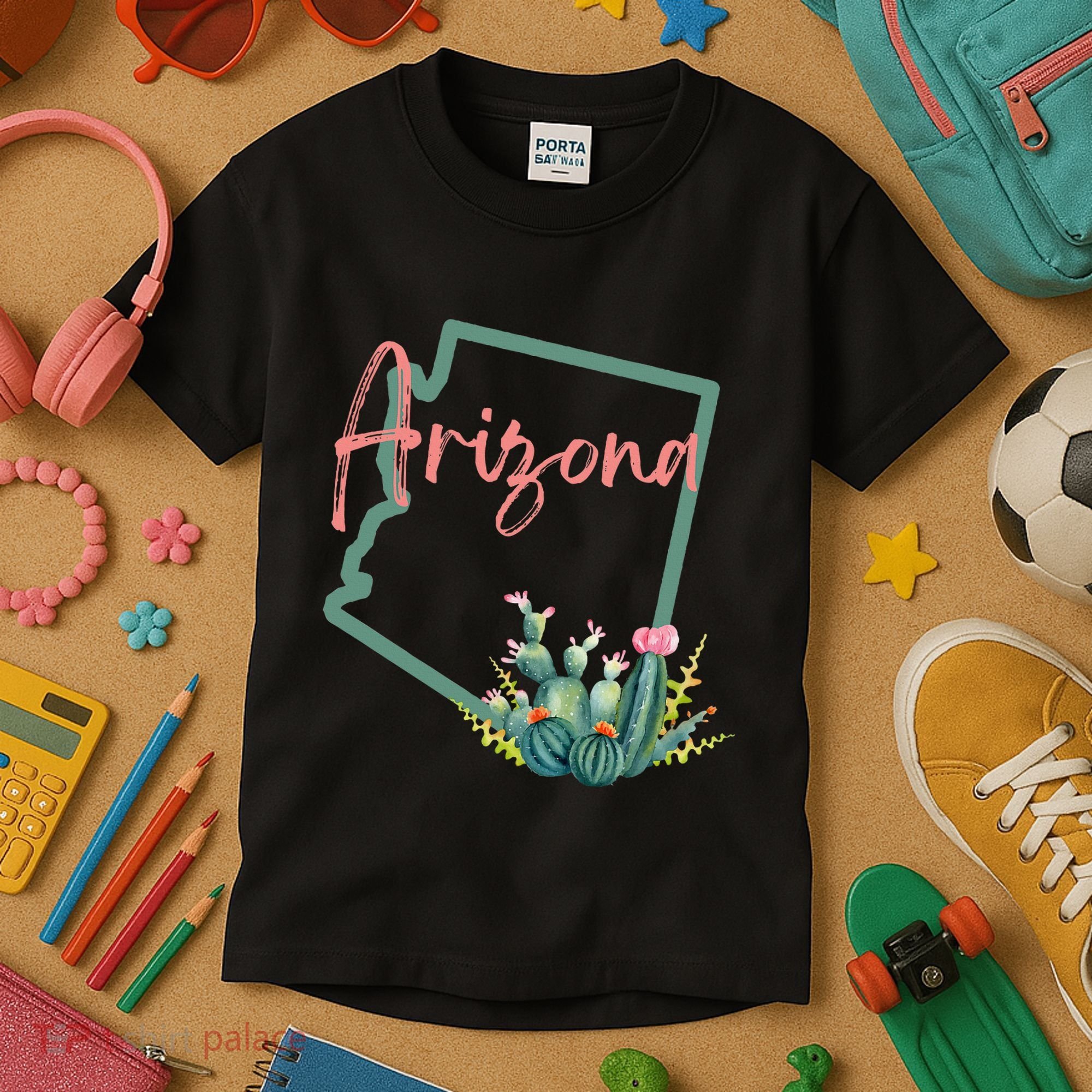 Arizona State Cactus Flowers Kids T-Shirt