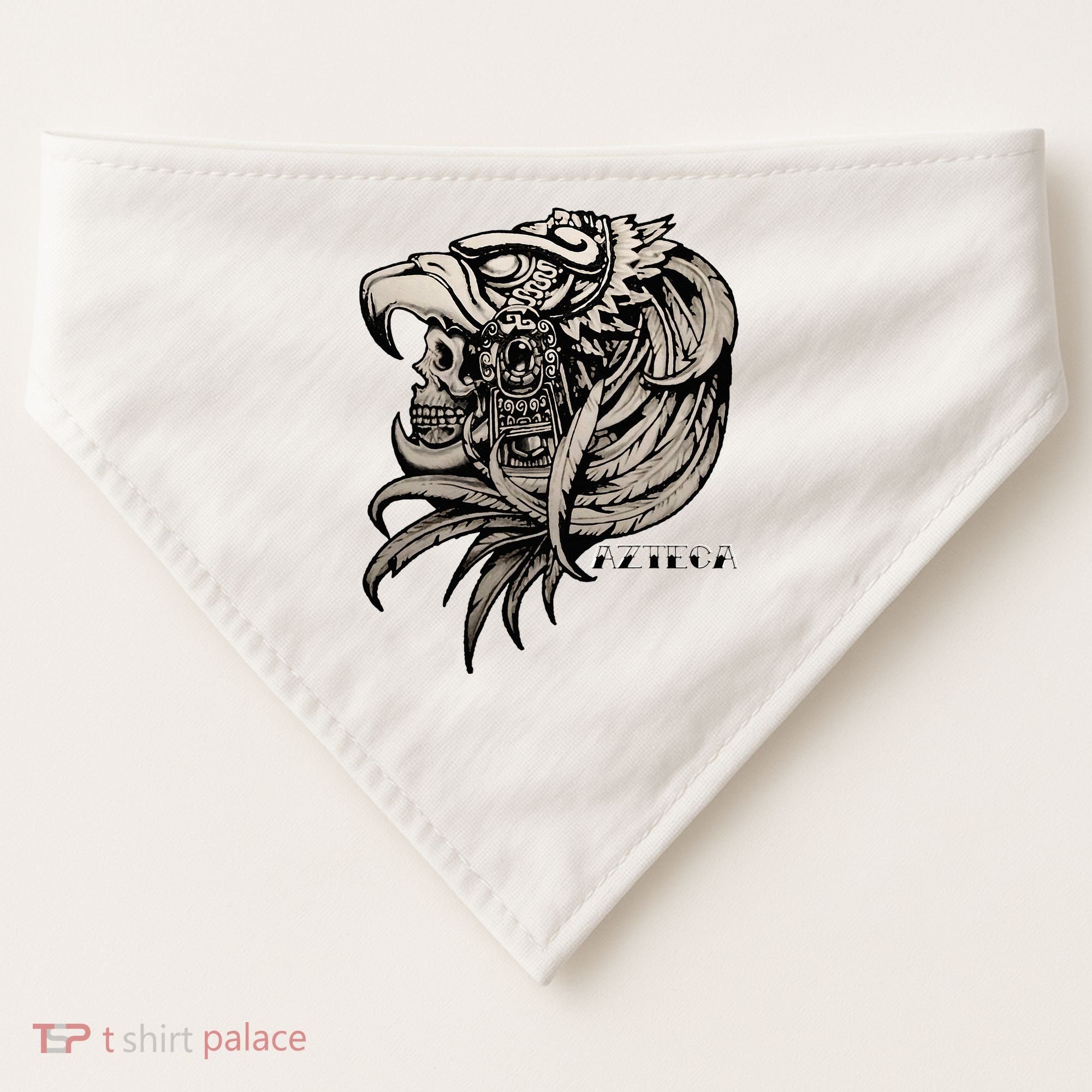 Aztec Skull Calabera Azteca USA-Made Doggie Bandana