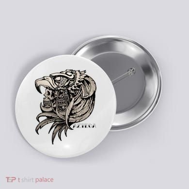 Aztec Skull Calabera Azteca Button