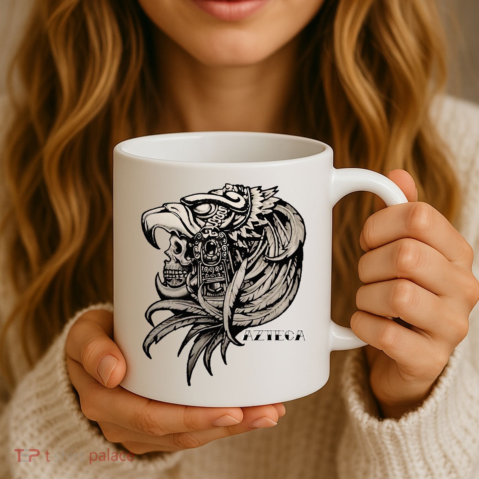 Aztec Skull Calabera Azteca Coffee Mug