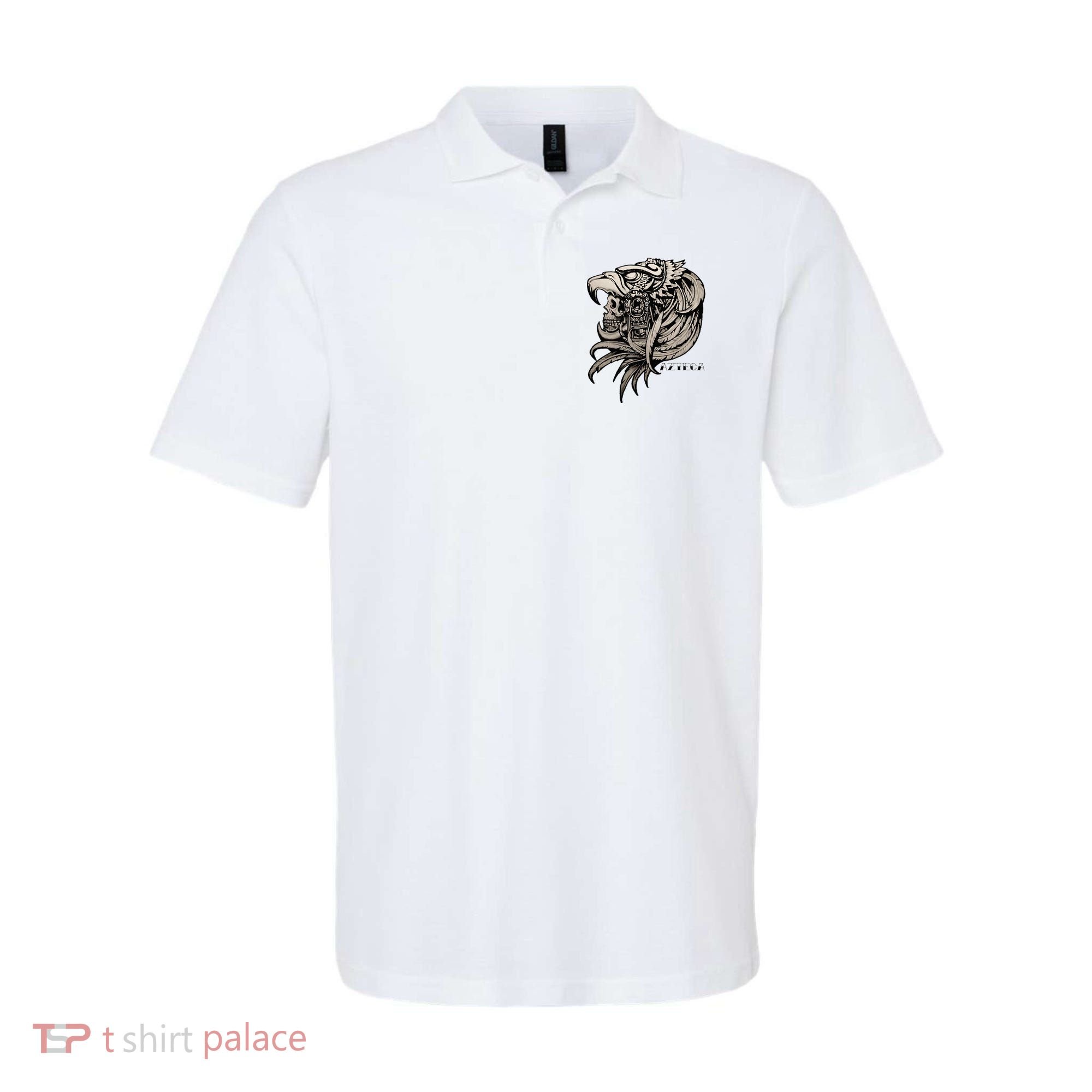 Aztec Skull Calabera Azteca Polo
