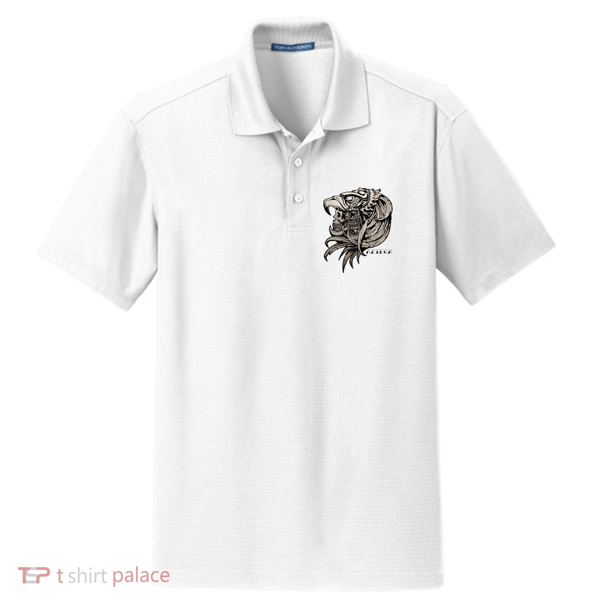 Aztec Skull Calabera Azteca Dry Zone Grid Polo