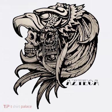 Aztec Skull Calabera Azteca Dry Zone Grid Polo