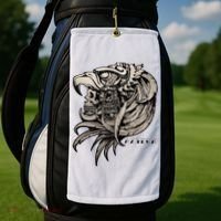 Aztec Skull Calabera Azteca Golf Towel thumb 2
