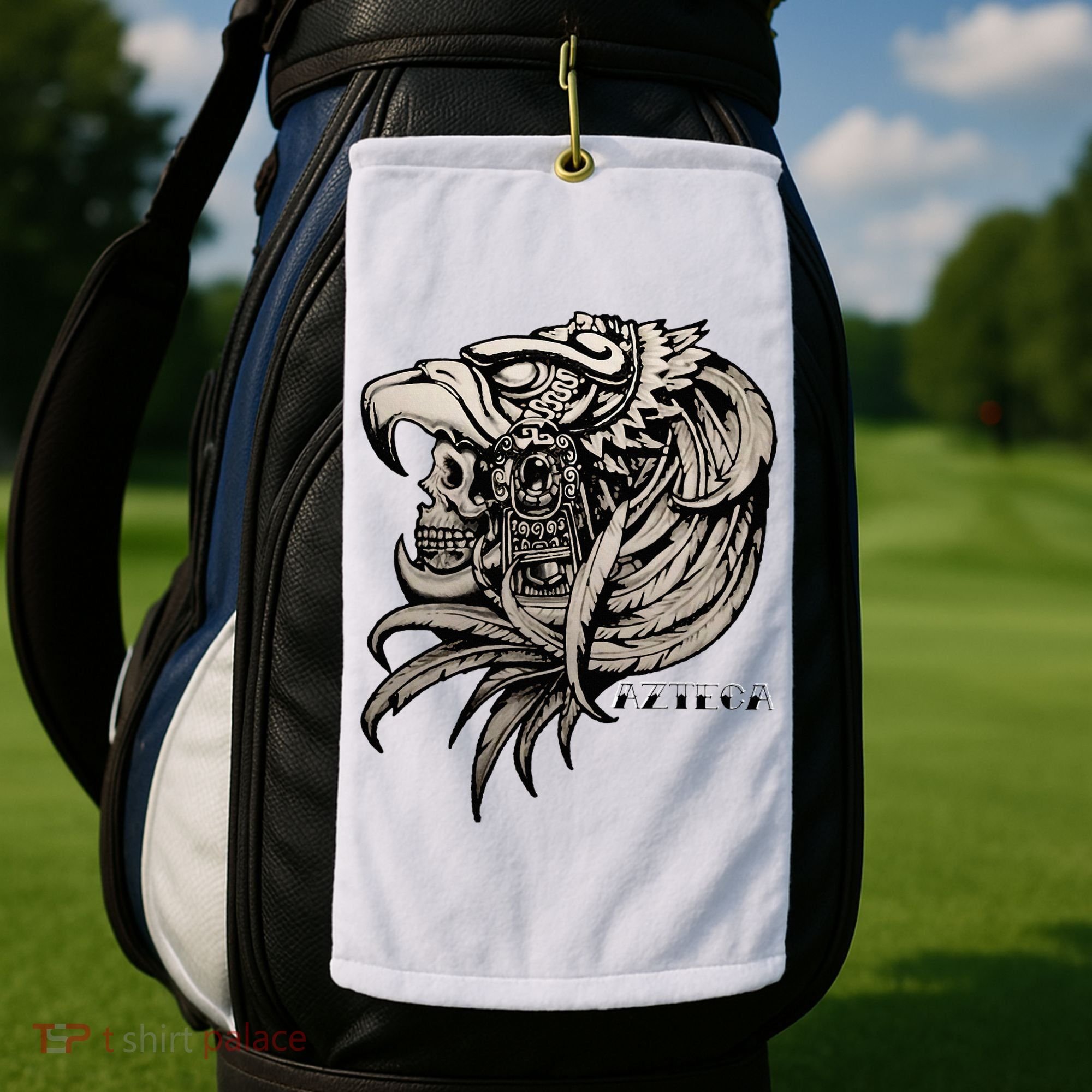 Aztec Skull Calabera Azteca Golf Towel