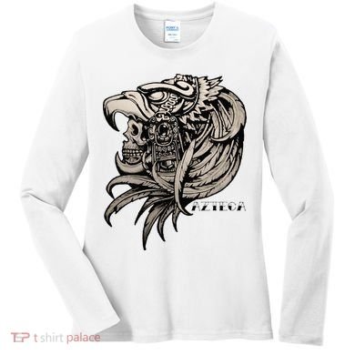 Aztec Skull Calabera Azteca Women's Long Sleeve Shirt