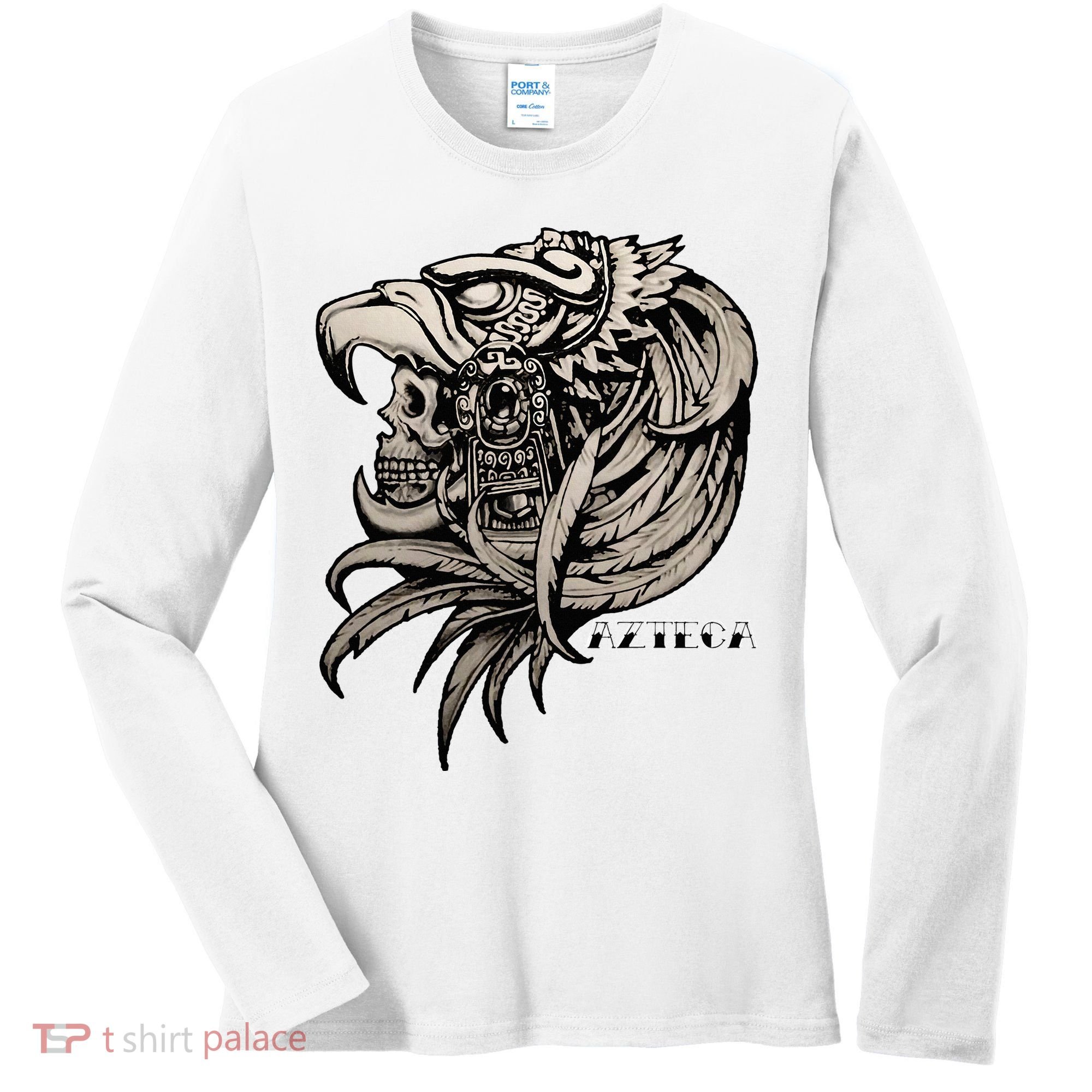 Aztec Skull Calabera Azteca Women's Long Sleeve Shirt