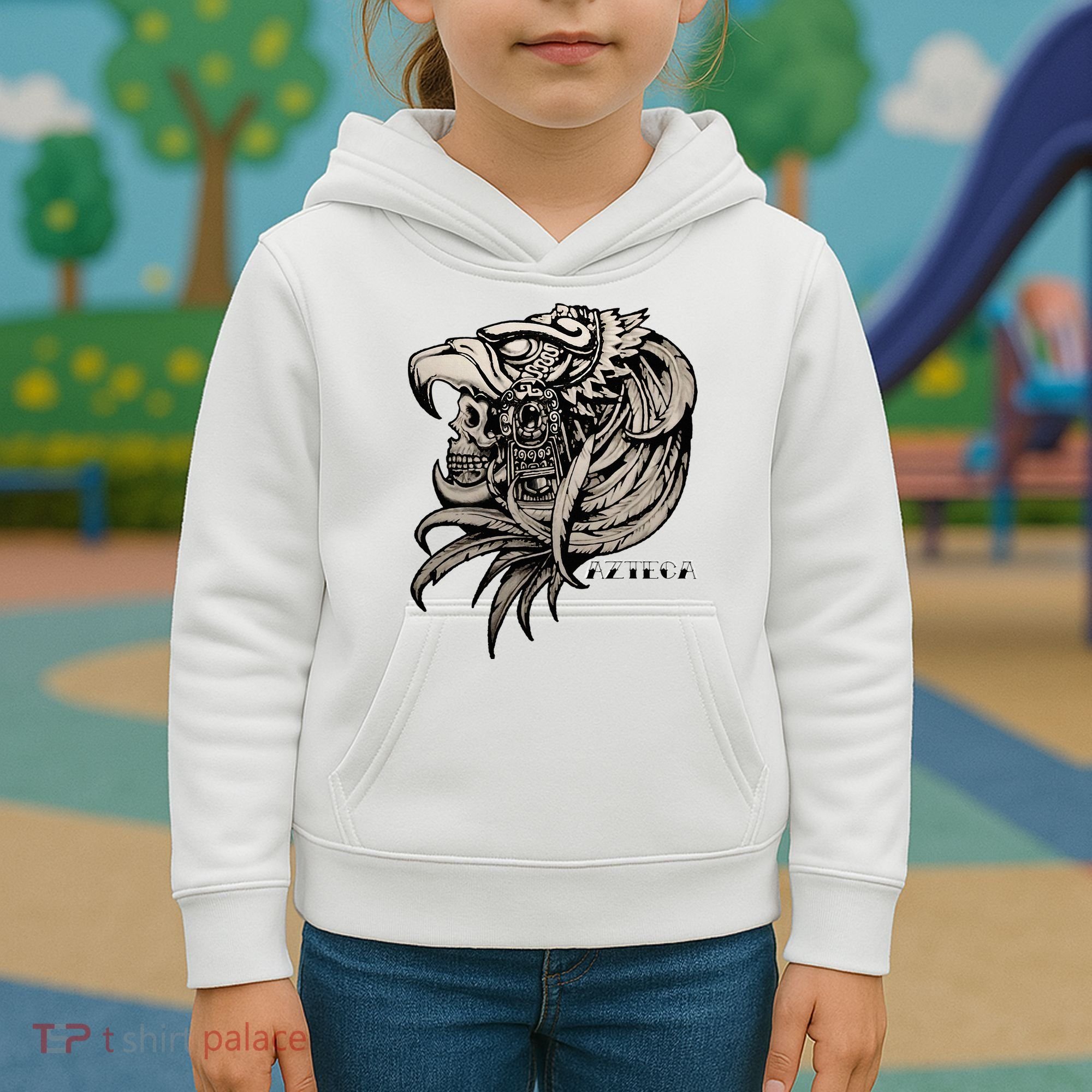 Aztec Skull Calabera Azteca Kids Hoodie