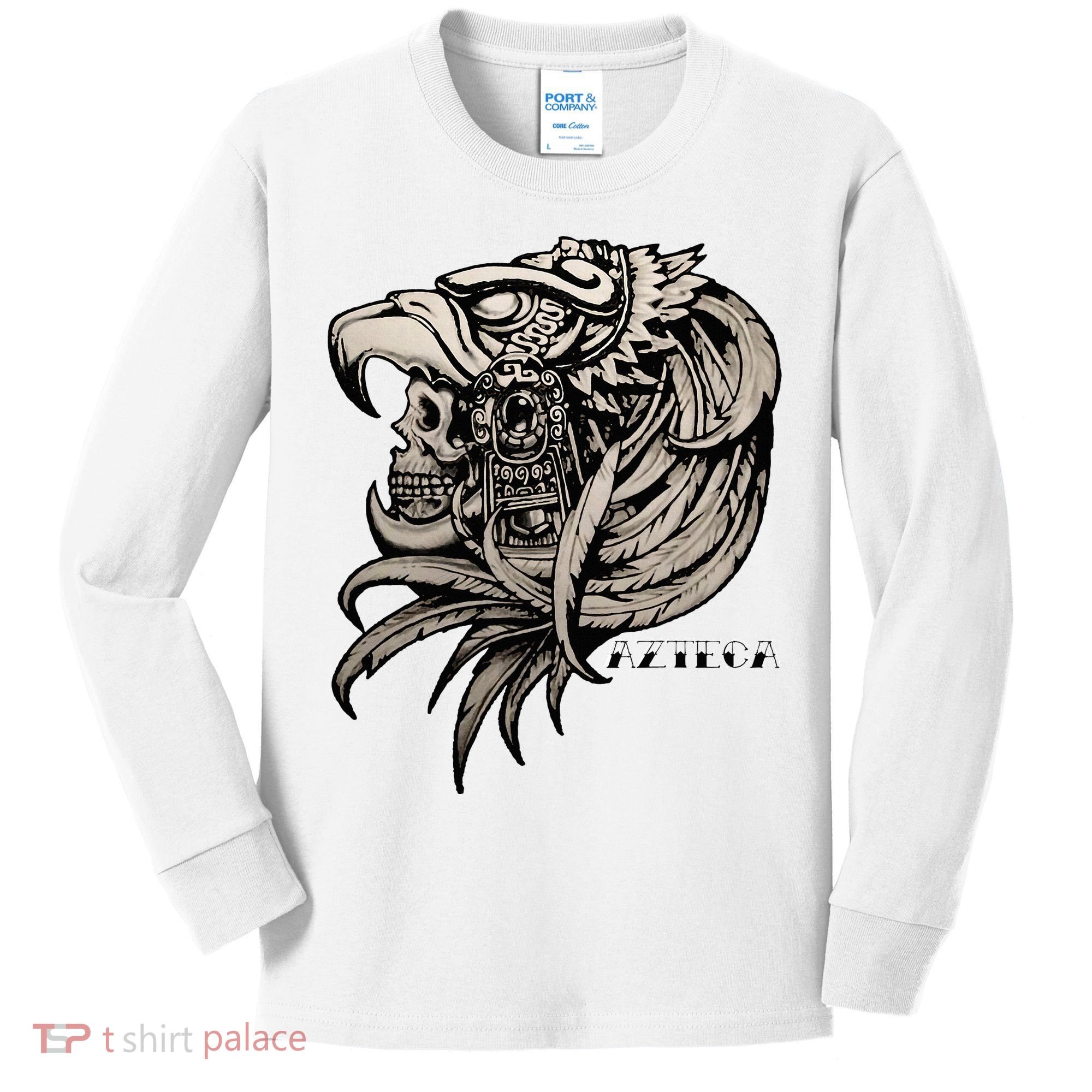 Aztec Skull Calabera Azteca Kids Long Sleeve Shirt