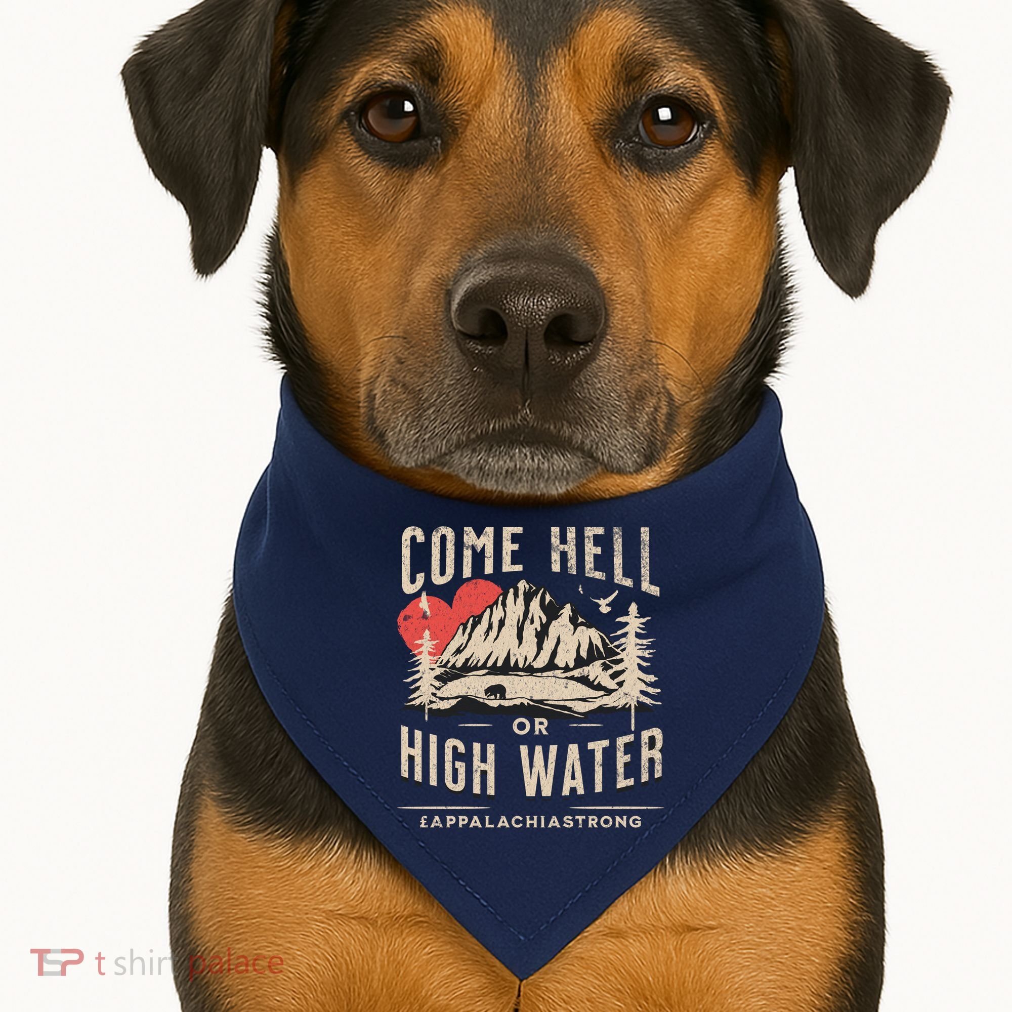 Appalachia Strong Come Hell Or High Water Mountain USA-Made Doggie Bandana
