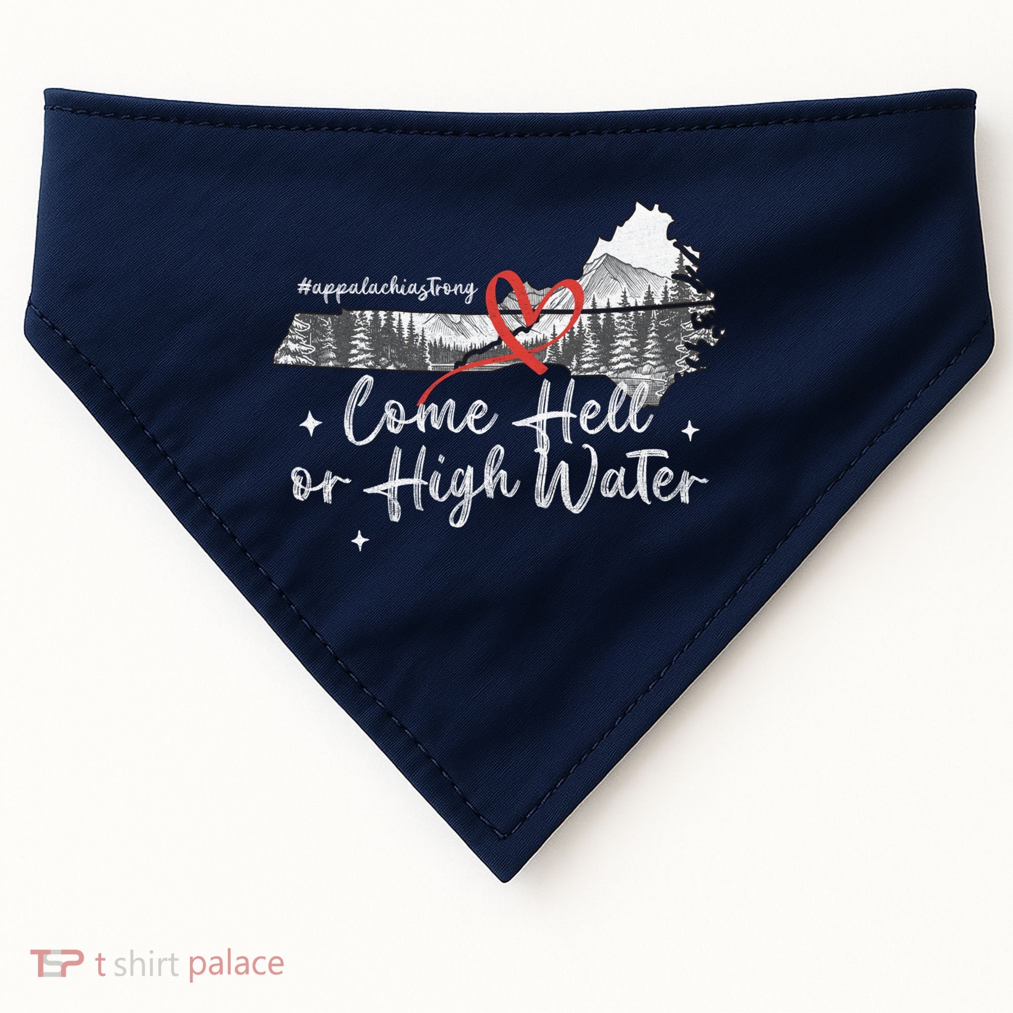 Appalachia Strong Come Hell Or High Water Mountain USA-Made Doggie Bandana