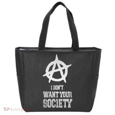Anarchy Sign Chaos Punks Punk Rock Anarchy Tote Bag