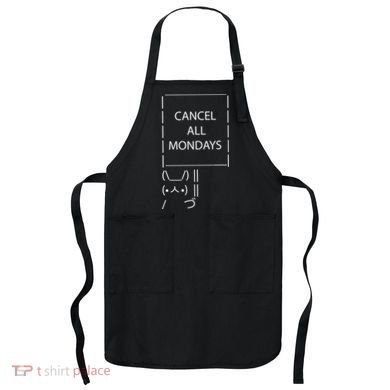 ASCII Bunny Cancel All Mondays Apron