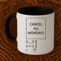 ASCII Bunny Cancel All Mondays Coffee Mug thumb 2