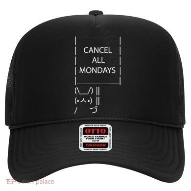 ASCII Bunny Cancel All Mondays Hat