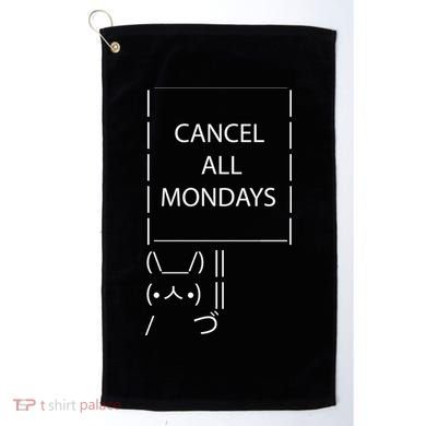 ASCII Bunny Cancel All Mondays Golf Towel