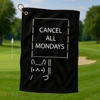 ASCII Bunny Cancel All Mondays Golf Towel thumb 1