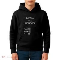 ASCII Bunny Cancel All Mondays Kids Hoodie thumb 4
