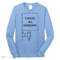 ASCII Bunny Cancel All Mondays Long Sleeve Shirt thumb 0