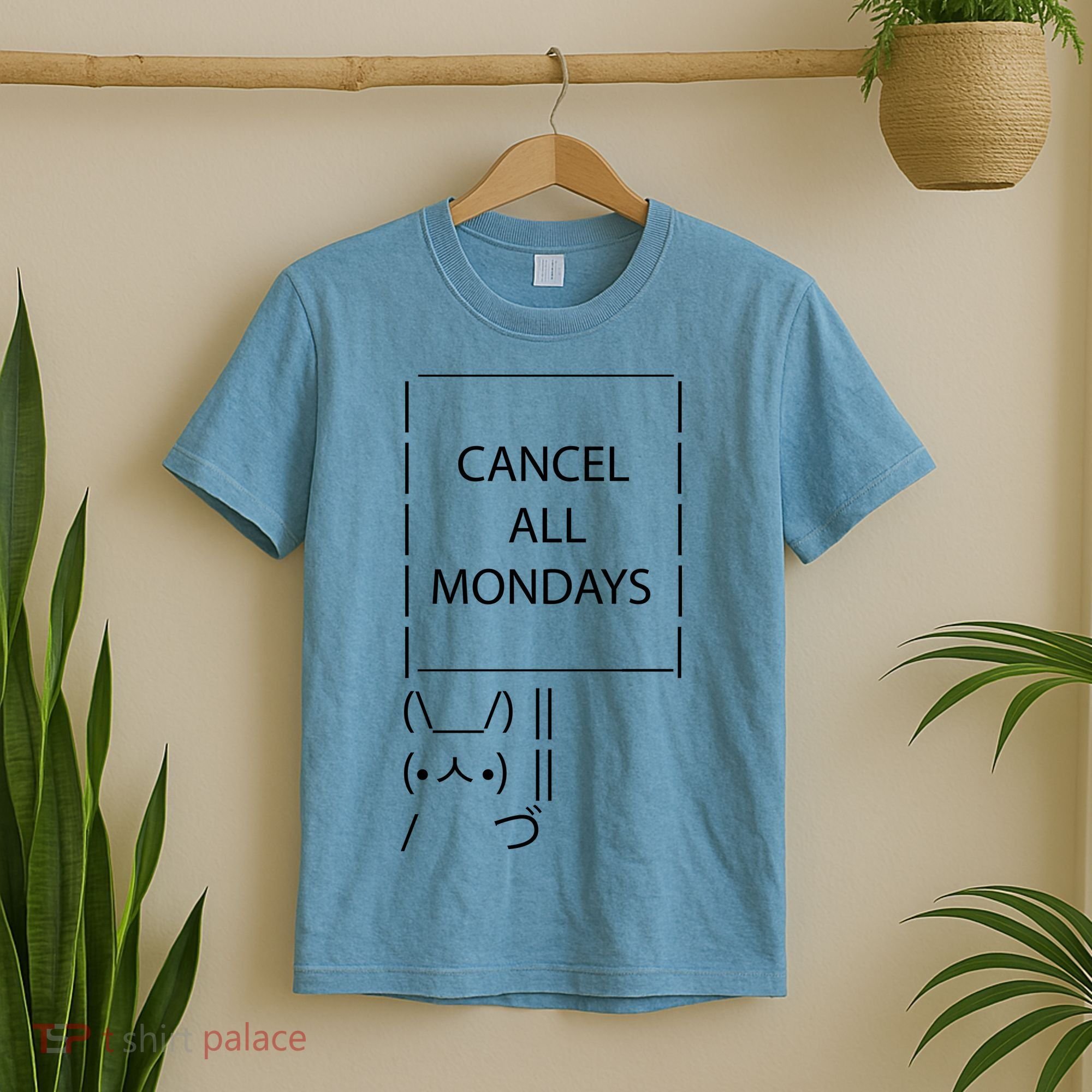 ASCII Bunny Cancel All Mondays T-Shirt