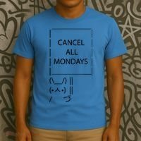ASCII Bunny Cancel All Mondays T-Shirt thumb 3