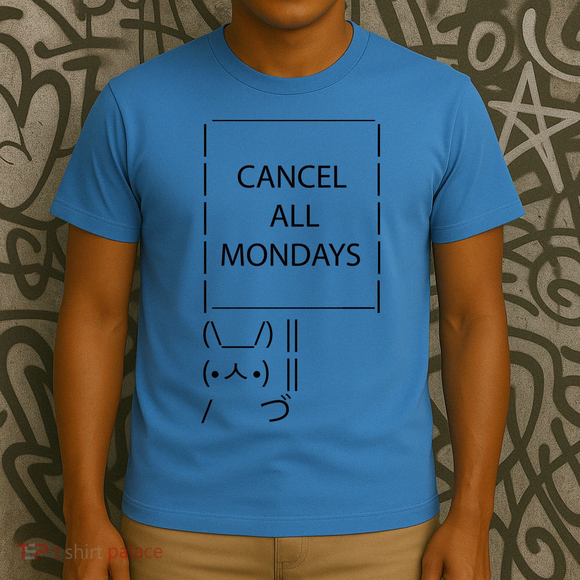 ASCII Bunny Cancel All Mondays T-Shirt