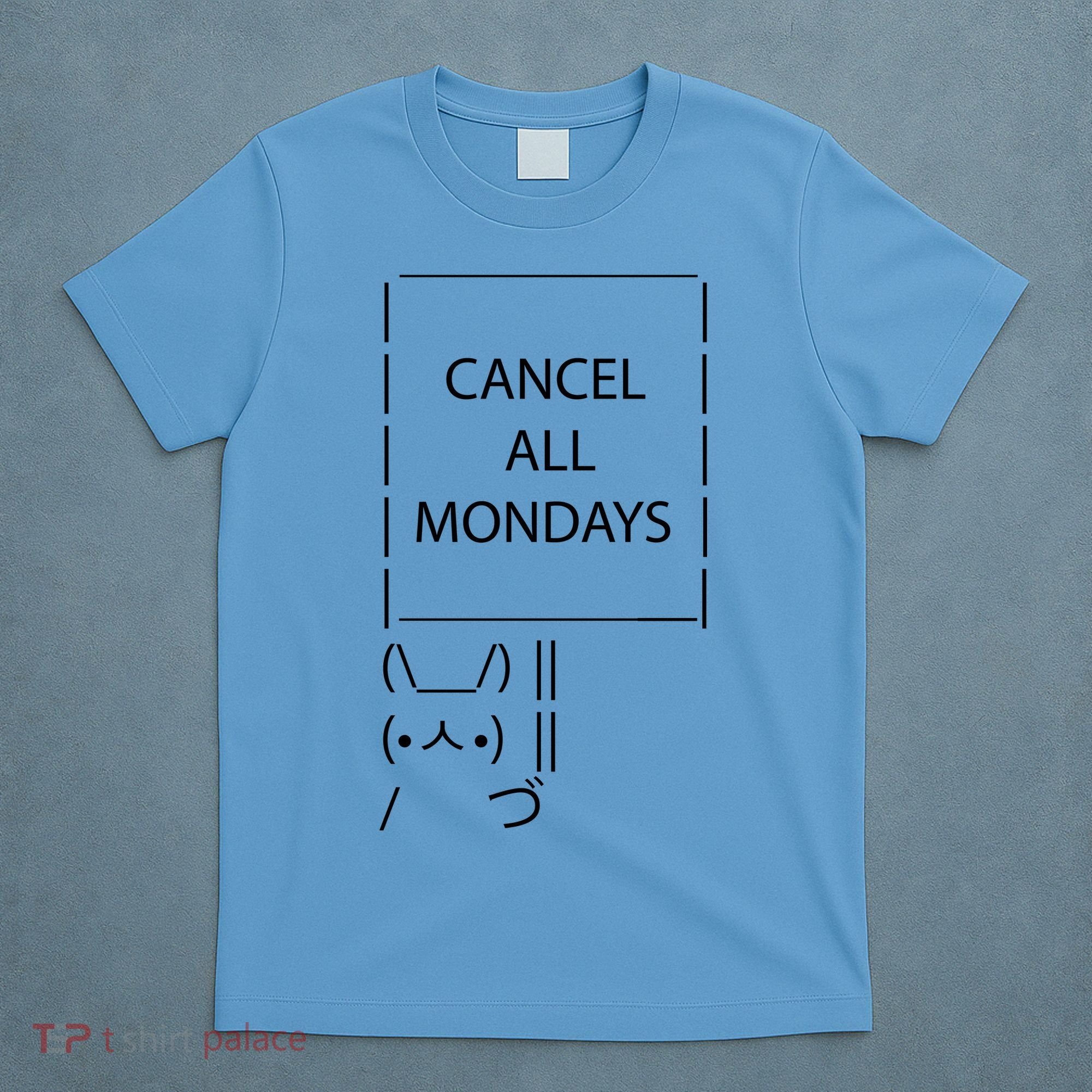 ASCII Bunny Cancel All Mondays T-Shirt