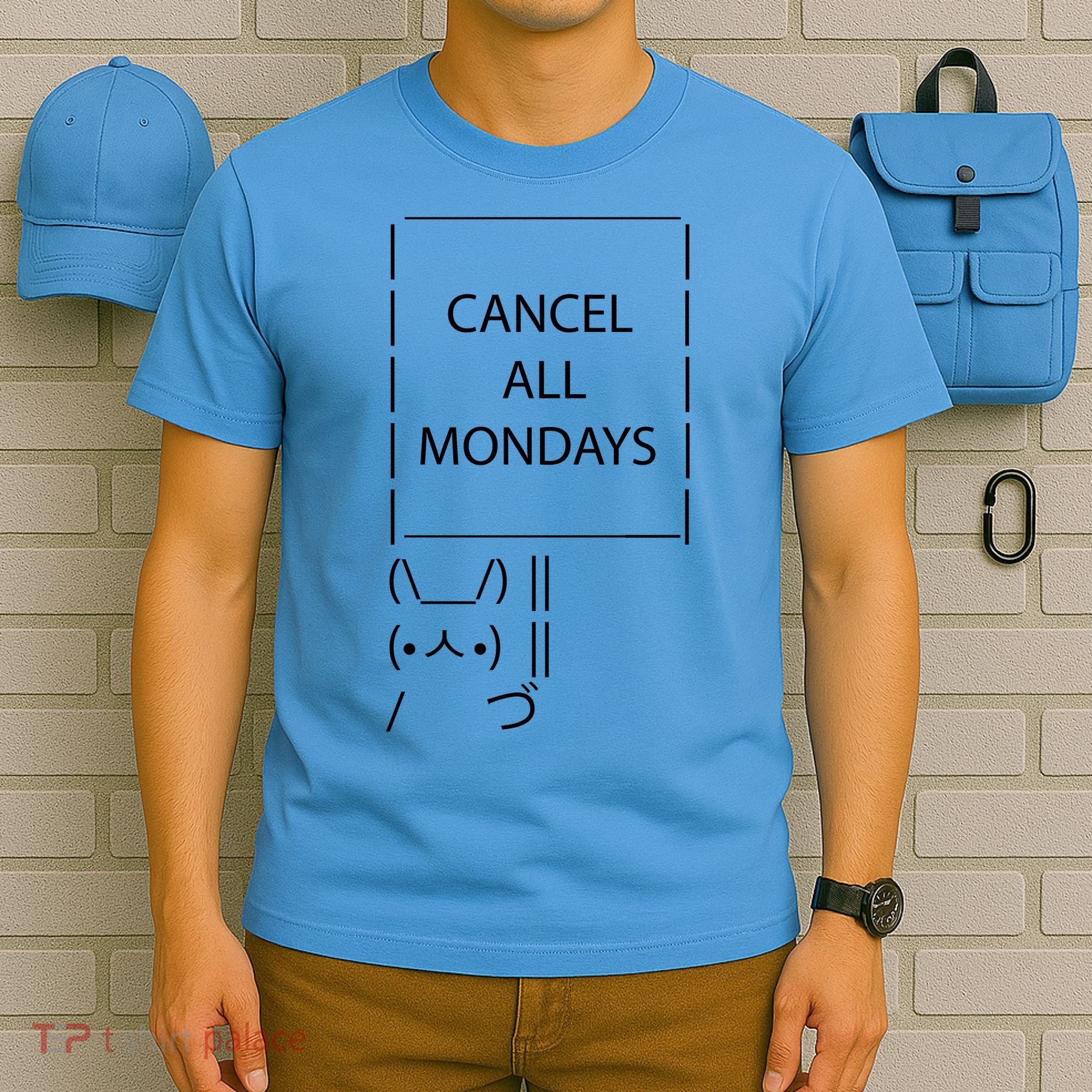 ASCII Bunny Cancel All Mondays T-Shirt