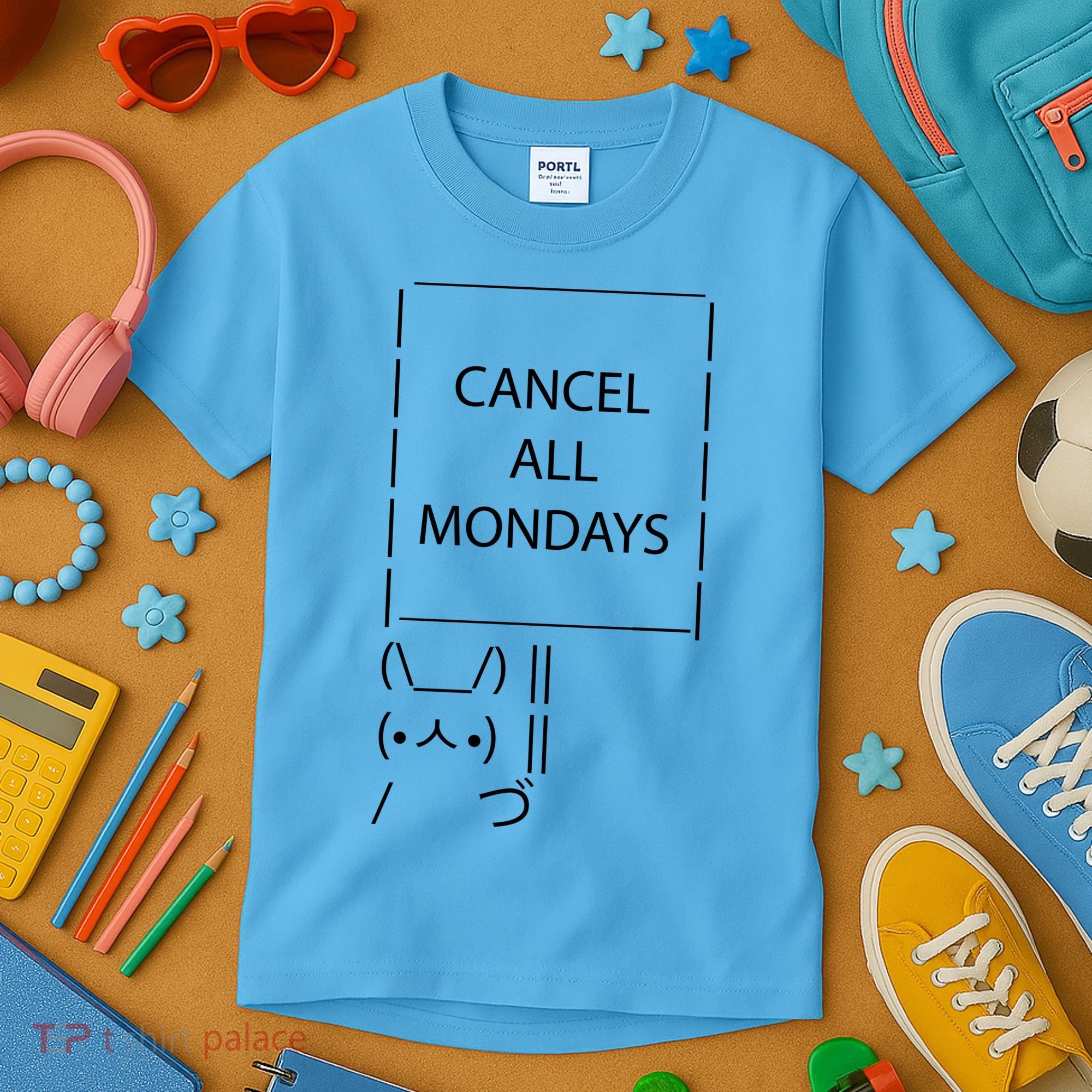 ASCII Bunny Cancel All Mondays Kids T-Shirt