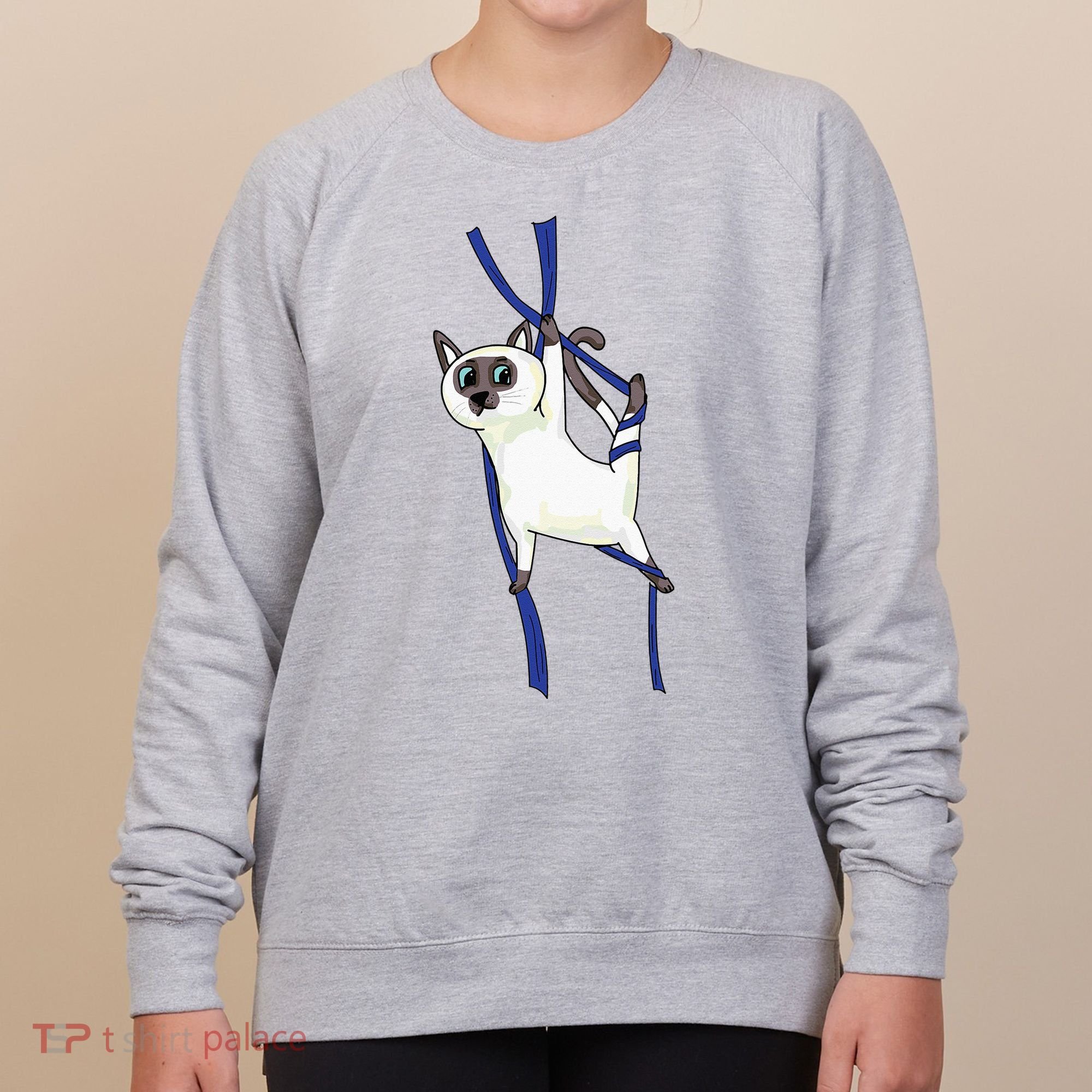 Aerial Silks Dancer Aerialist Air Yoga Acrobatics Cat Funny Women's Sweatshirt