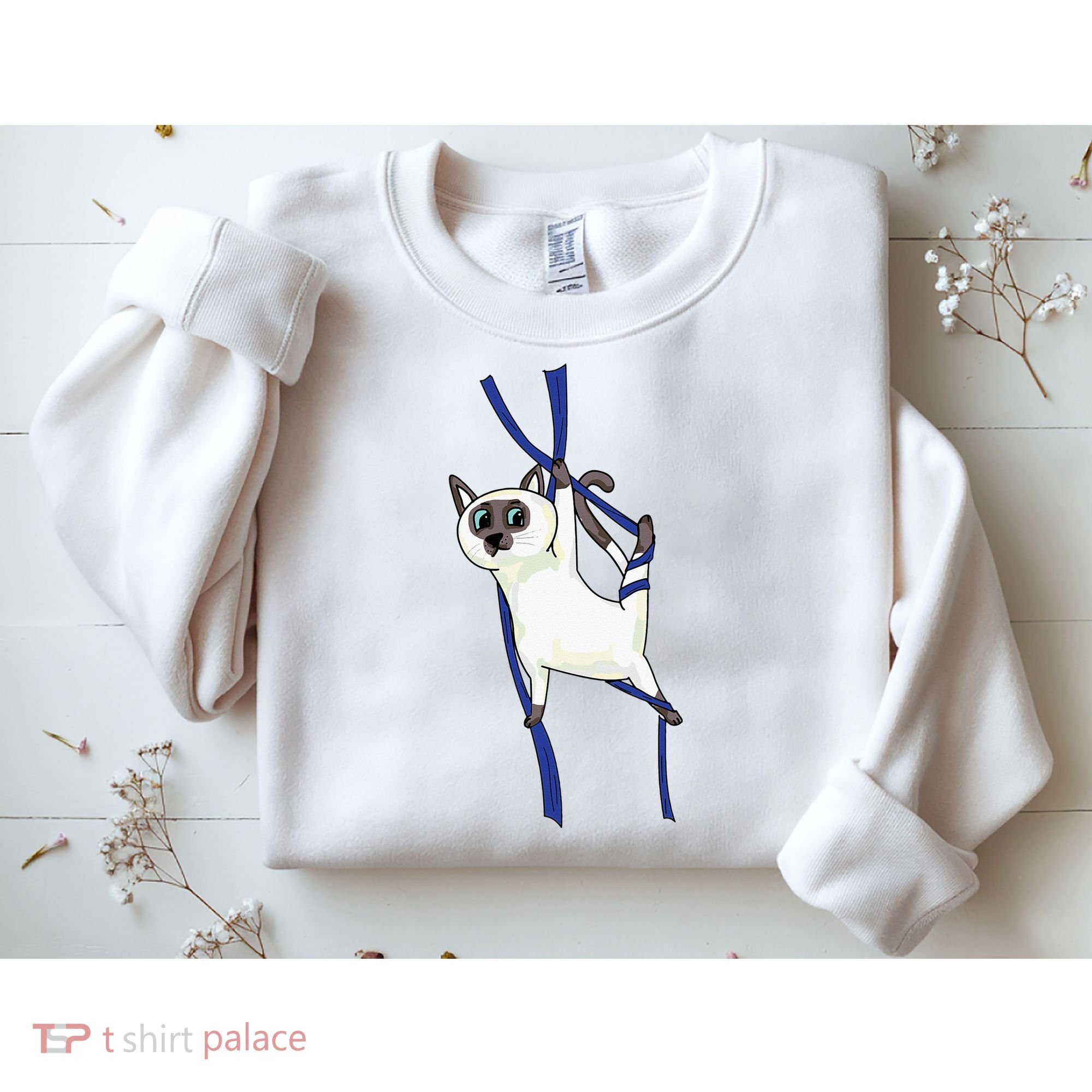 Aerial Silks Dancer Aerialist Air Yoga Acrobatics Cat Funny Sweatshirt