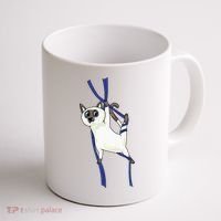 Aerial Silks Dancer Aerialist Air Yoga Acrobatics Cat Funny Coffee Mug thumb 1