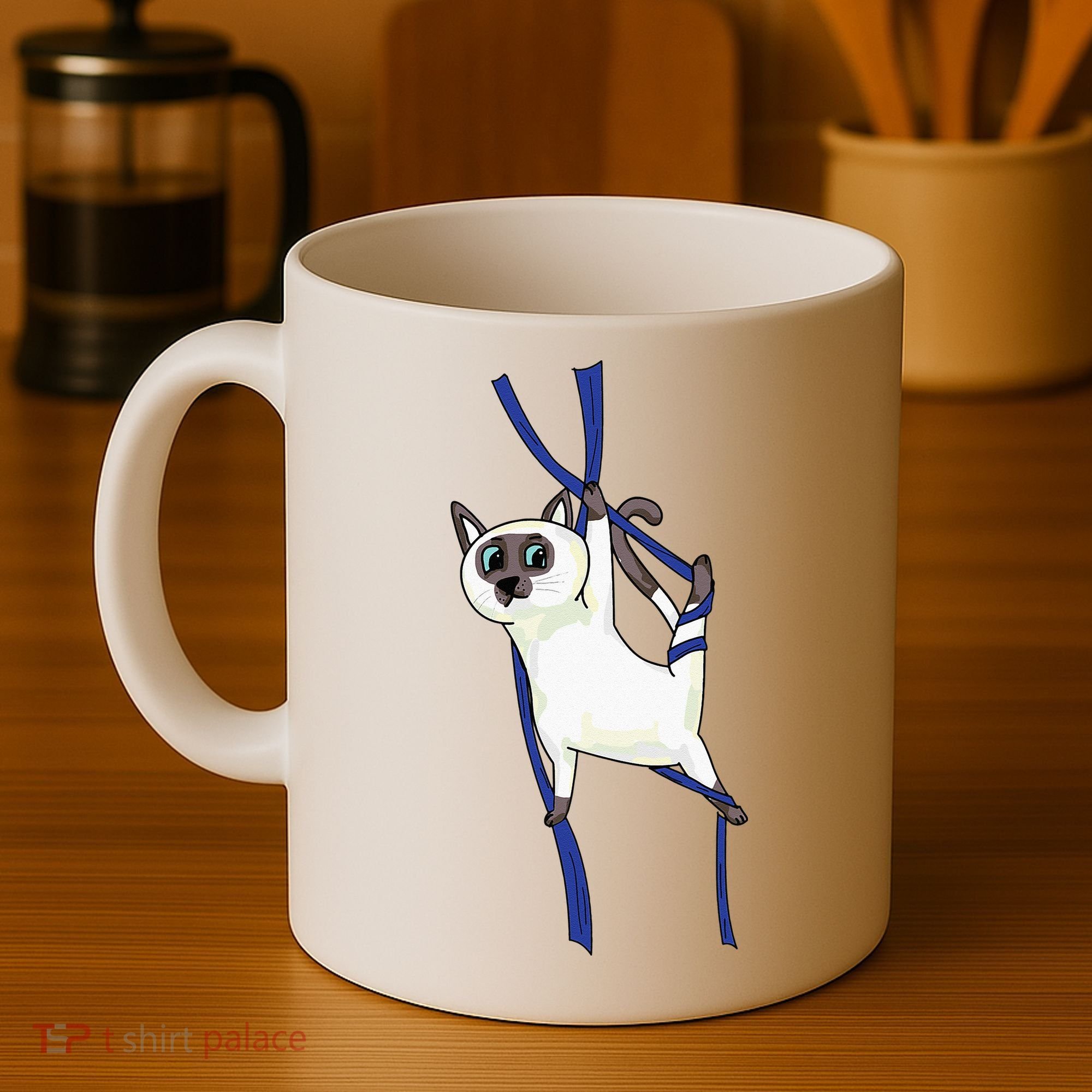 Aerial Silks Dancer Aerialist Air Yoga Acrobatics Cat Funny Coffee Mug
