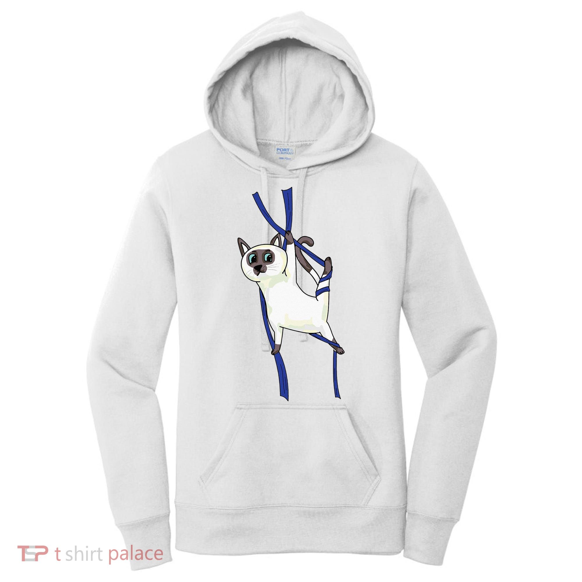 Aerial Silks Dancer Aerialist Air Yoga Acrobatics Cat Funny Women's Hoodie