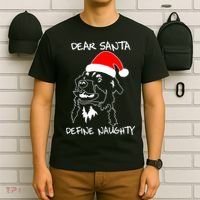 Australian Shepherd Dear Stanta Define Naughty Xmas Dog Lovers Christmas T-Shirt thumb 6