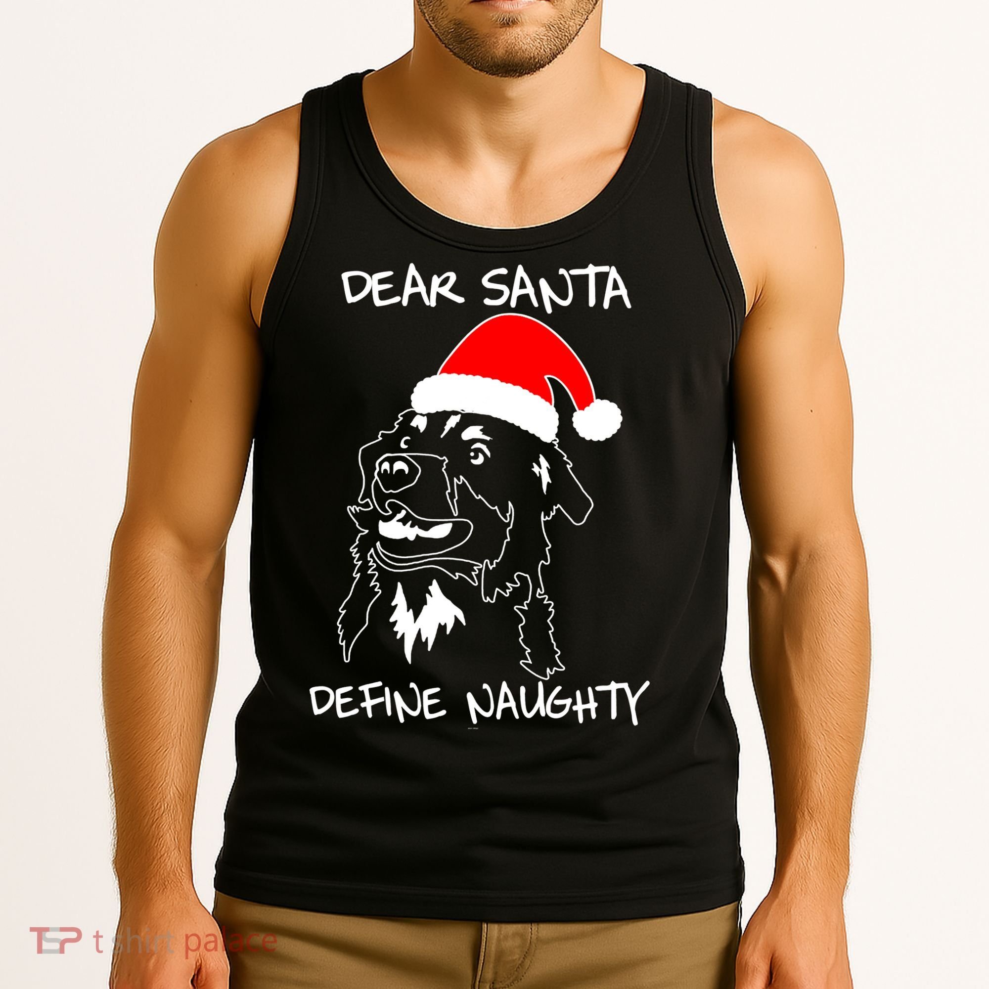 Australian Shepherd Dear Stanta Define Naughty Xmas Dog Lovers Christmas Tank Top