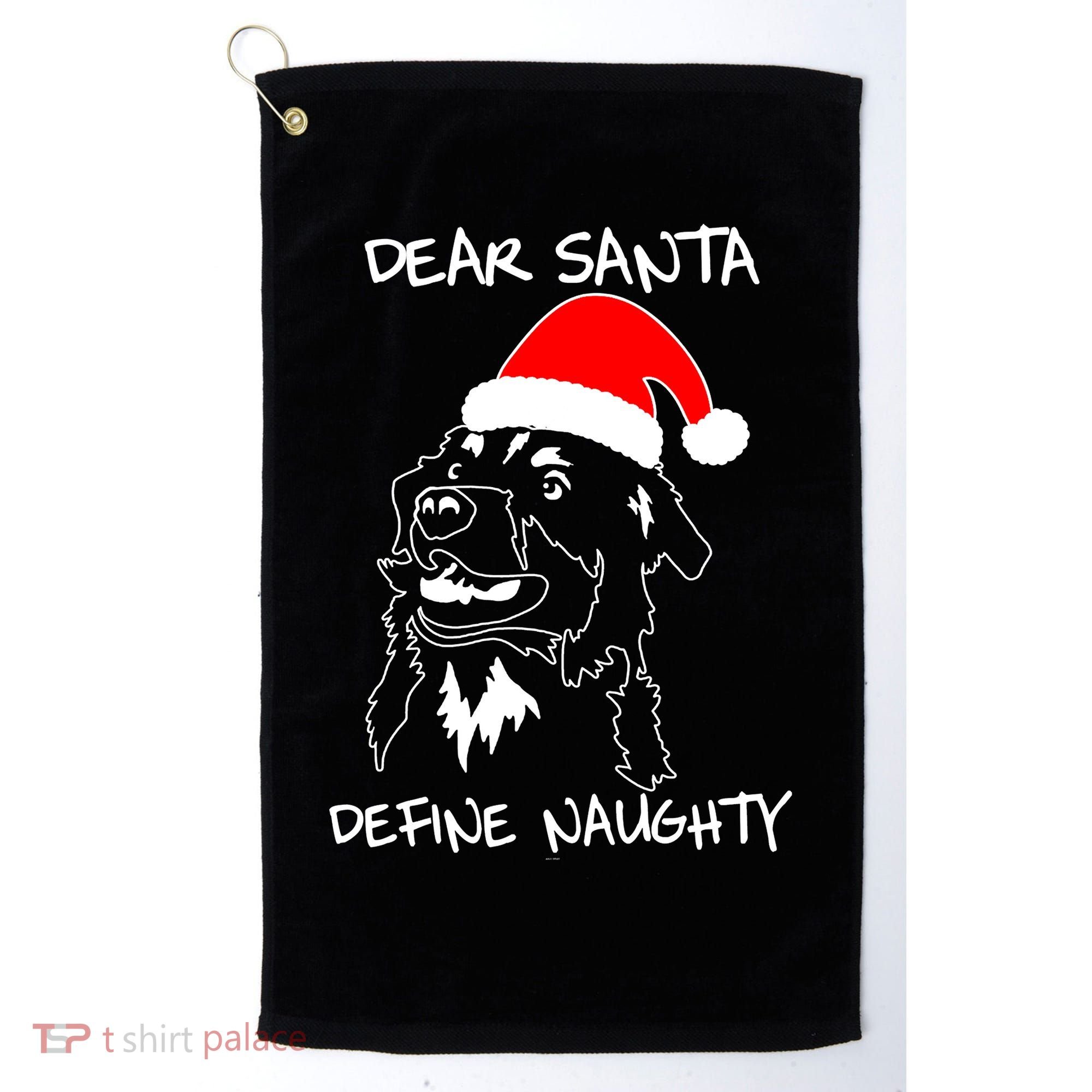 Australian Shepherd Dear Stanta Define Naughty Xmas Dog Lovers Christmas Golf Towel
