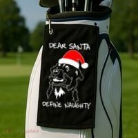 Australian Shepherd Dear Stanta Define Naughty Xmas Dog Lovers Christmas Golf Towel thumb 2