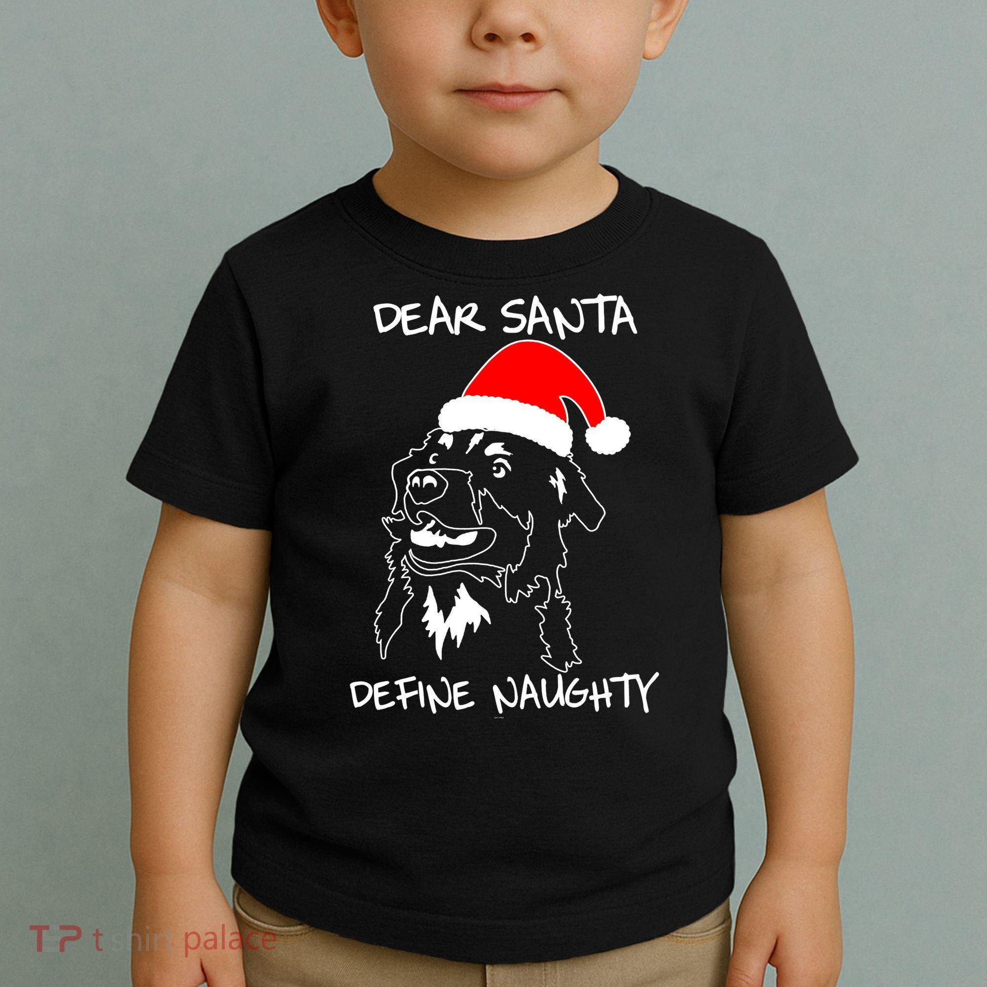 Australian Shepherd Dear Stanta Define Naughty Xmas Dog Lovers Christmas Toddler T-Shirt