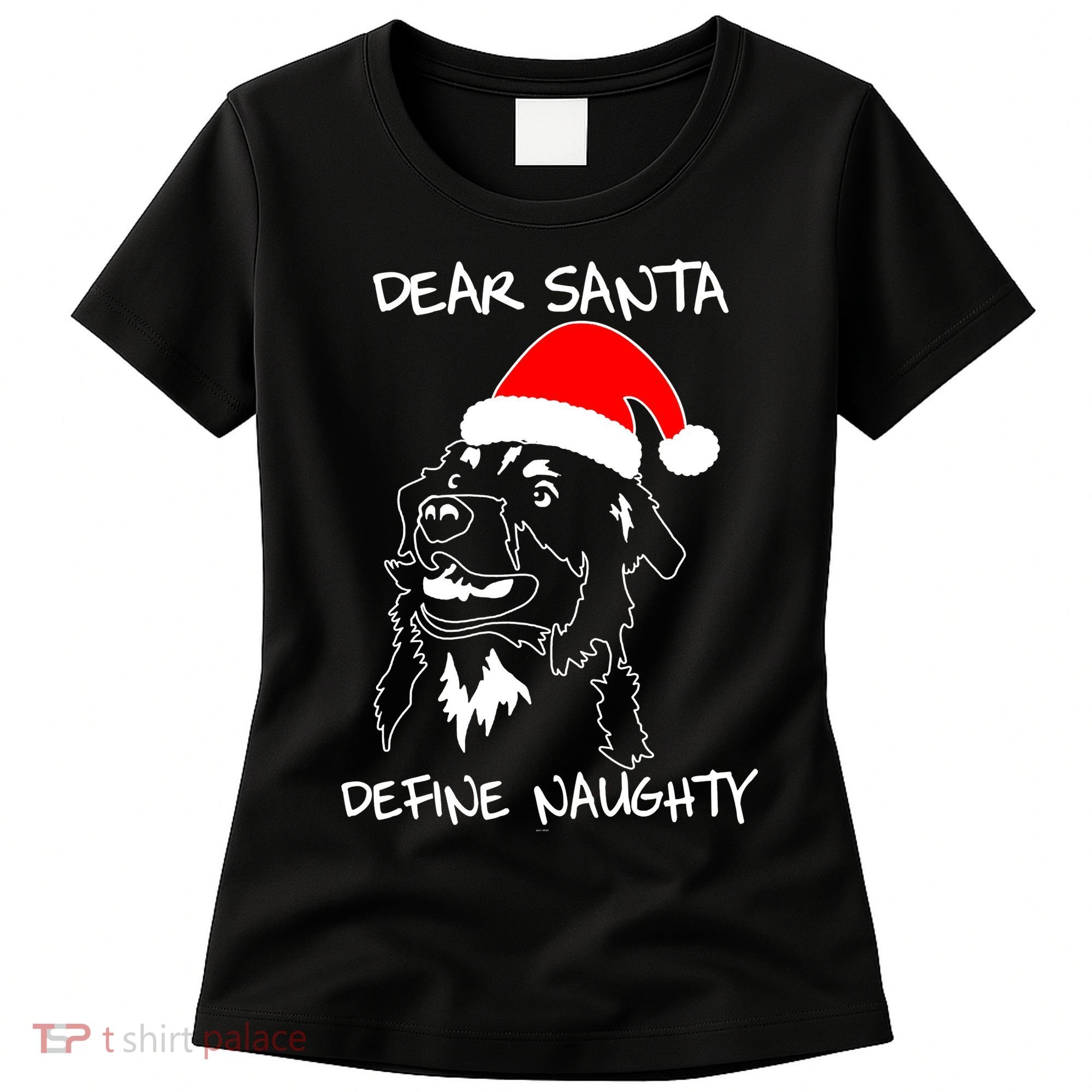 Australian Shepherd Dear Stanta Define Naughty Xmas Dog Lovers Christmas Women's T-Shirt