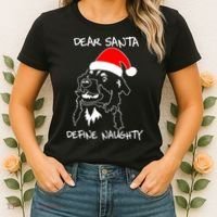 Australian Shepherd Dear Stanta Define Naughty Xmas Dog Lovers Christmas Women's T-Shirt thumb 2