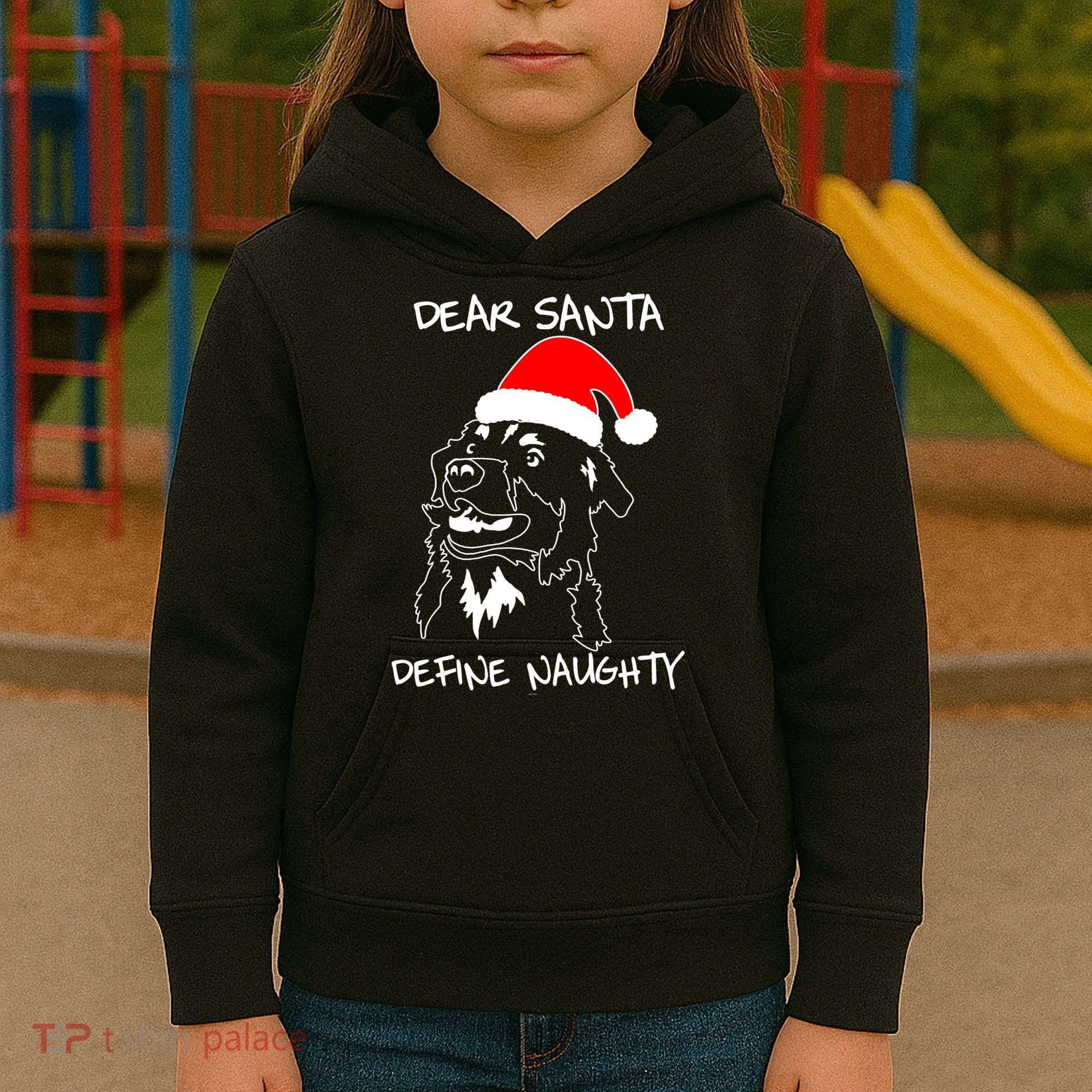 Australian Shepherd Dear Stanta Define Naughty Xmas Dog Lovers Christmas Kids Hoodie