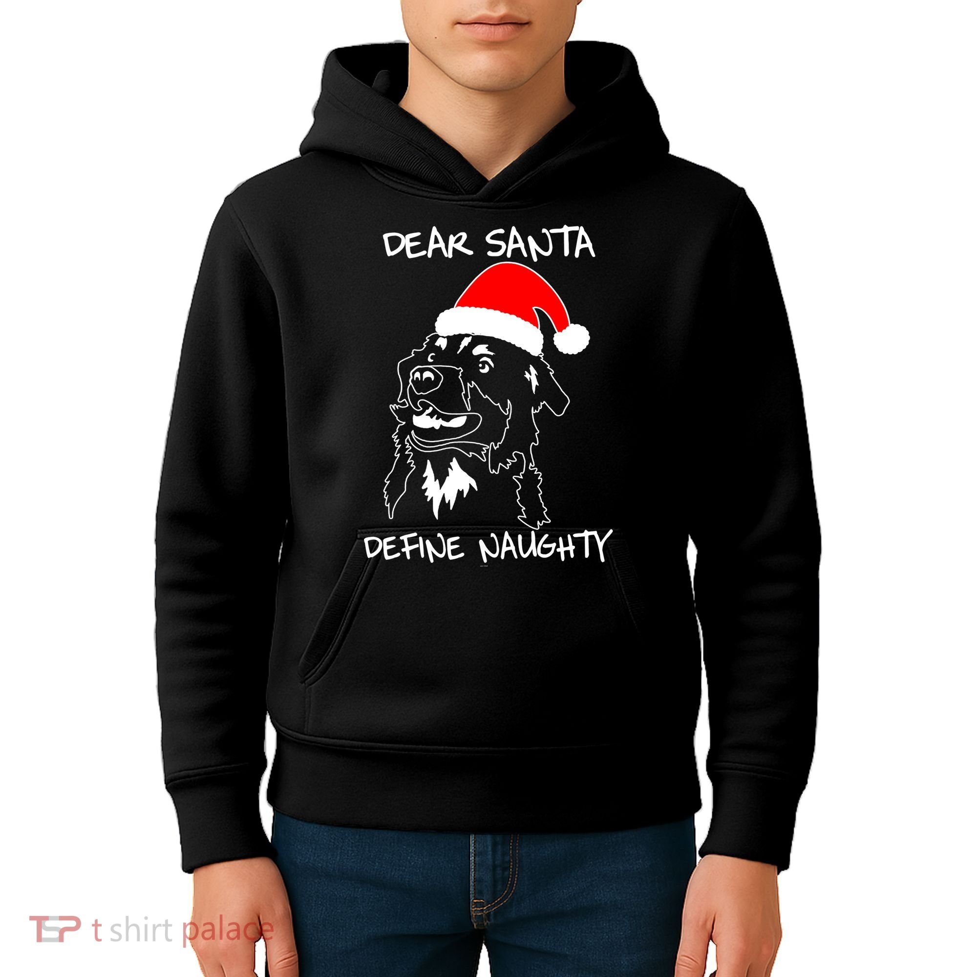 Australian Shepherd Dear Stanta Define Naughty Xmas Dog Lovers Christmas Kids Hoodie