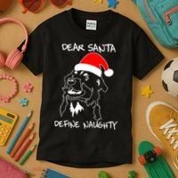 Australian Shepherd Dear Stanta Define Naughty Xmas Dog Lovers Christmas Kids T-Shirt thumb 3