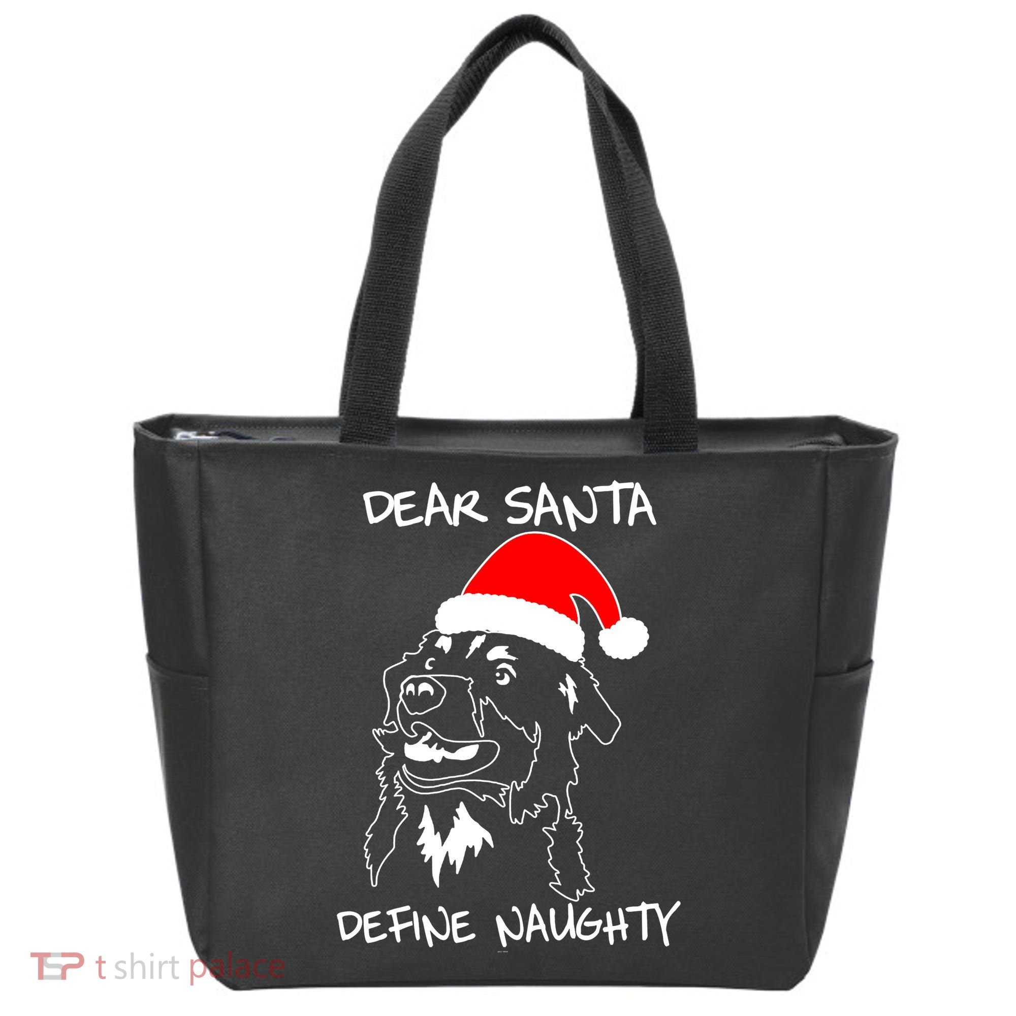 Australian Shepherd Dear Stanta Define Naughty Xmas Dog Lovers Christmas Tote Bag