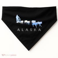 Alaska Sled Dogs Mushing Gift Sled Dog Team Snow Mountain Scene Gift USA-Made Doggie Bandana thumb 0
