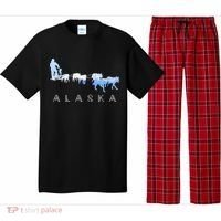 Alaska Sled Dogs Mushing Gift Sled Dog Team Snow Mountain Scene Gift Pajama Set thumb 0